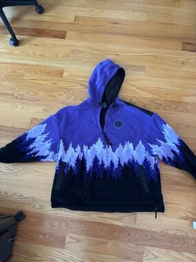 Puma Purple and Black Hooded Fleece Pullover